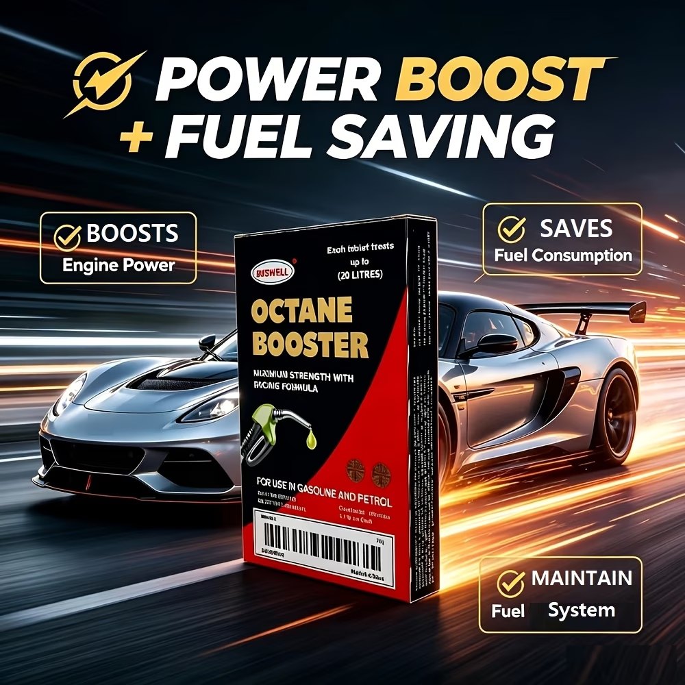 قرص مکمل سوخت اکتان بوستر (Octane Booster) – افزایش قدرت و شتاب، کاهش مصرف بنزین، محافظت از موتور – مناسب همه خودروهای بنزینی، هر قرص برای ۲۰ لیتر